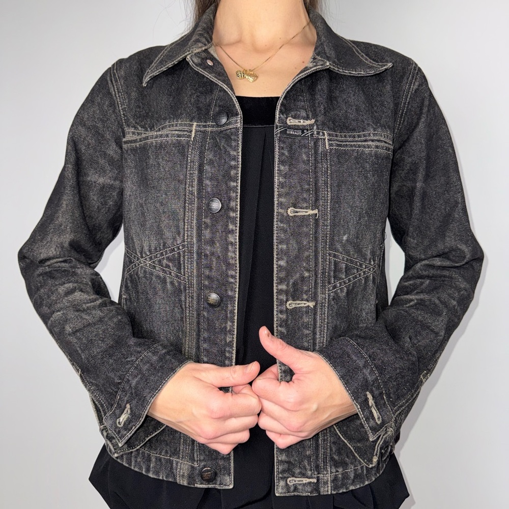 Marithe François Gerbaud Y2K Dark Denim Jacket Medium Vintage - Picture 3 of 9
